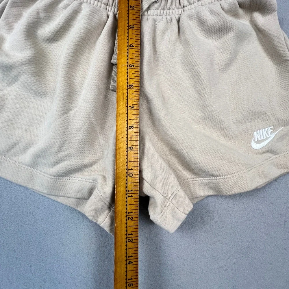 Nike Sportswear Essential Shorts Womens XS Beige Terry DQ5802-126 Athletic